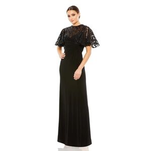 Mac Duggal 68002 NWT EMBELLISHED BUTTERFLY SLEEVE GOWN